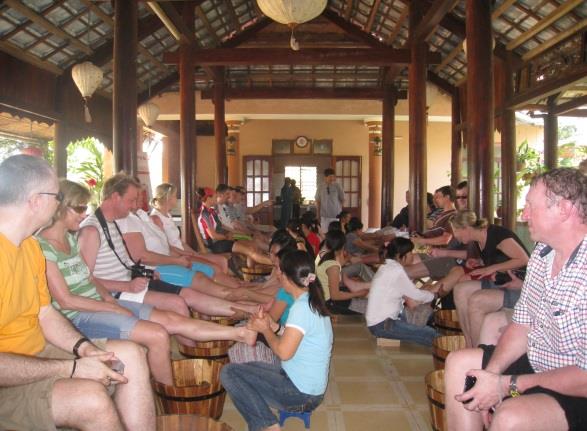 Herbal foot massage in Tra Que, Hoian